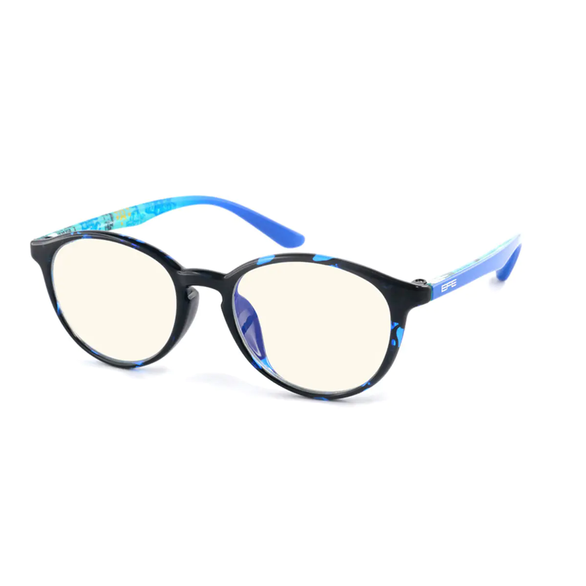 Oval Black/Blue Eyeglasses