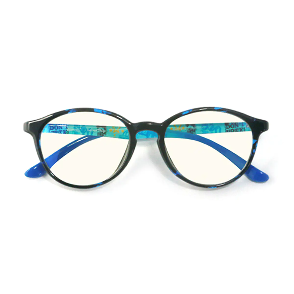 Oval Black/Blue Eyeglasses