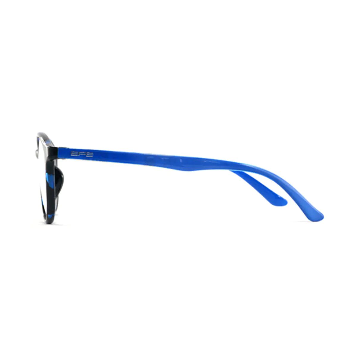 Oval Black/Blue Eyeglasses