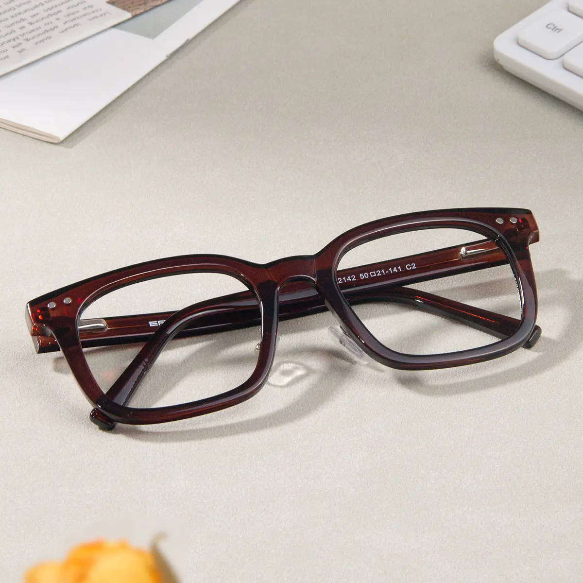 Square Brown Eyeglasses