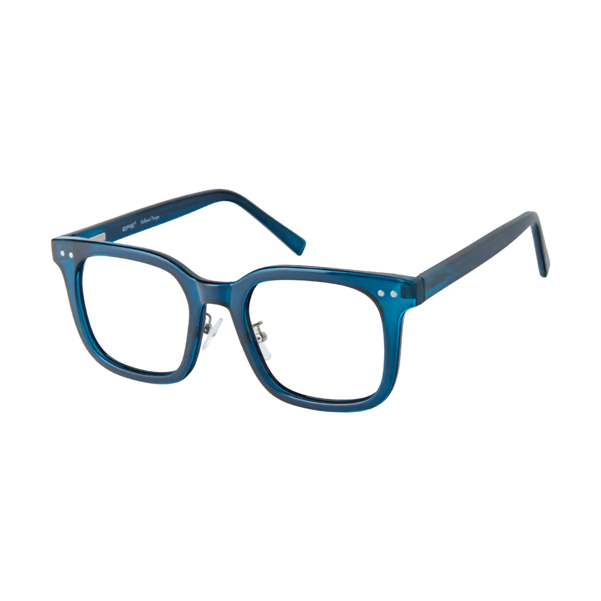Square Transparent Blue Eyeglasses