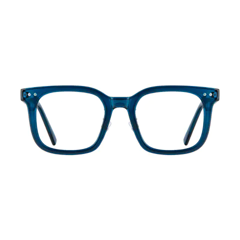 Square Transparent Blue Eyeglasses