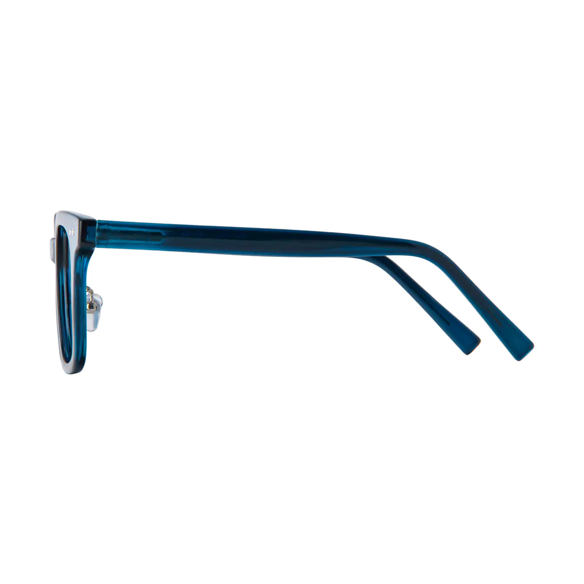 Square Transparent Blue Eyeglasses