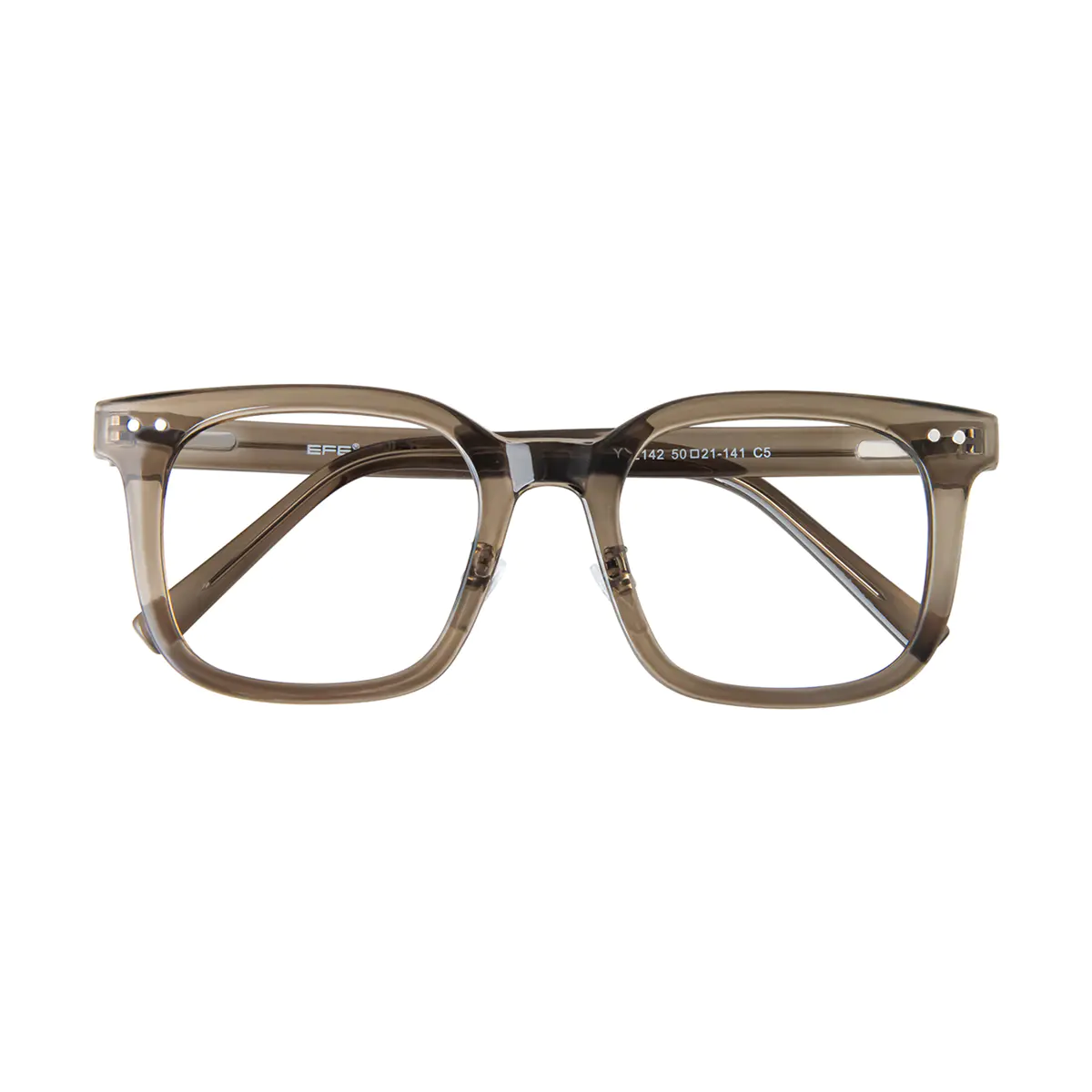 Square Transparent Green Eyeglasses