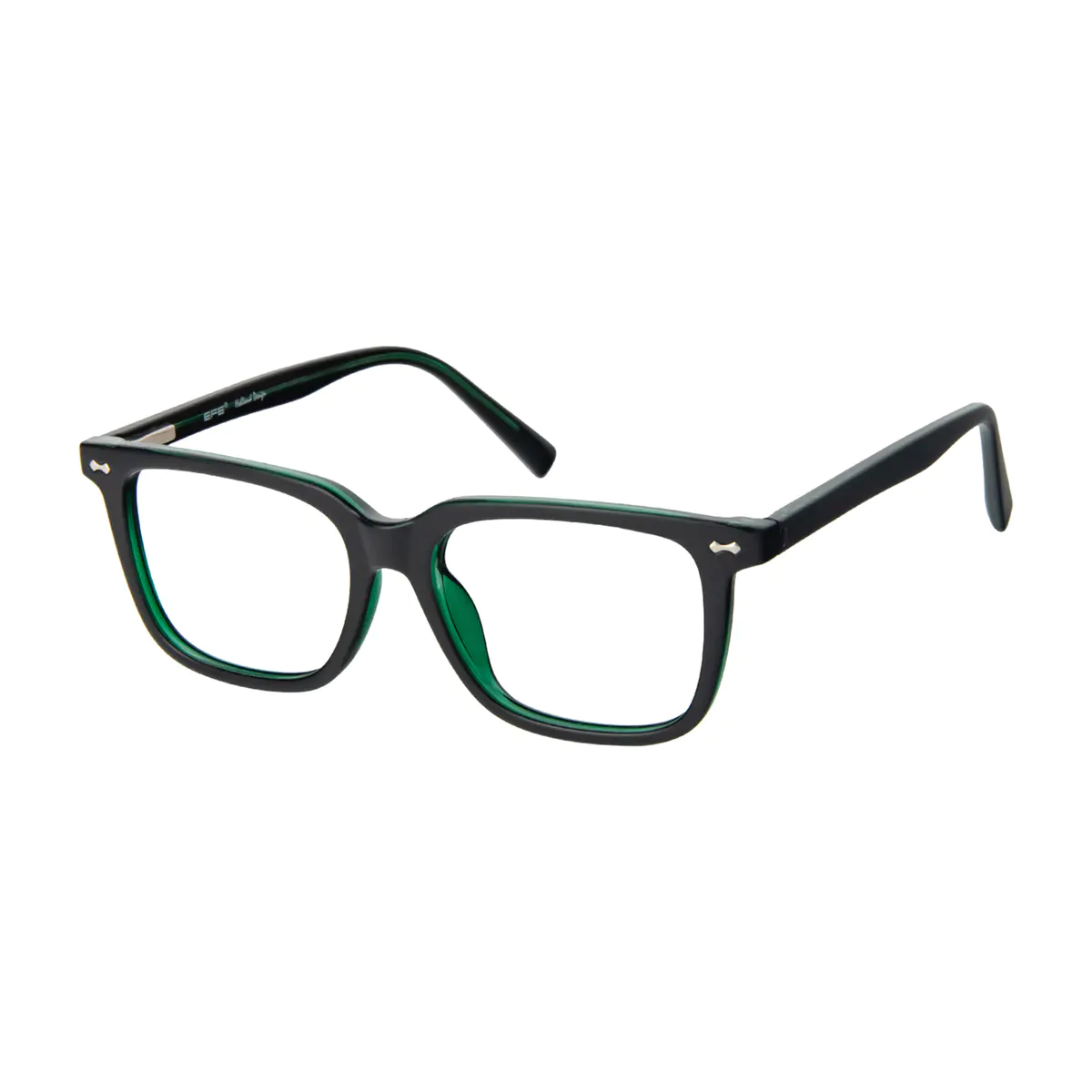 Square Black/Green Reading Glasses