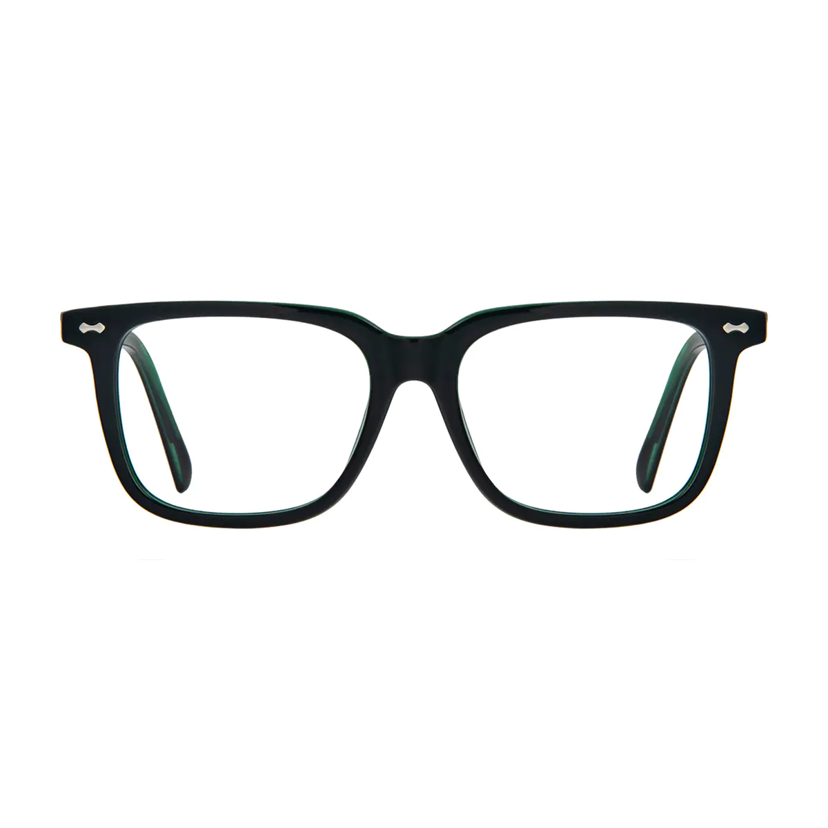 Square Black/Green Reading Glasses