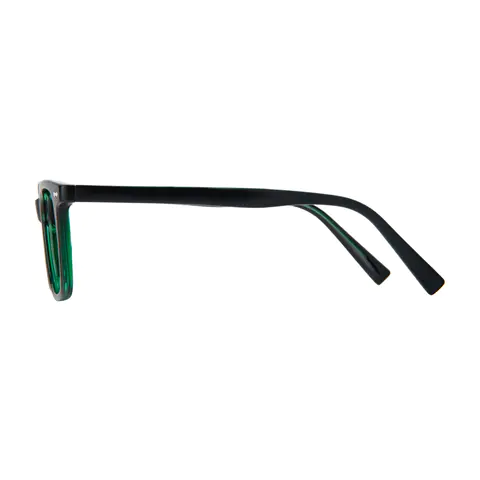 Square Black/Green Reading Glasses