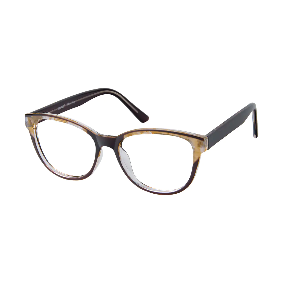 Cat-eye Brown/Black Eyeglasses