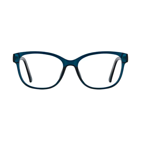 Rectangle Transparent Blue Eyeglasses