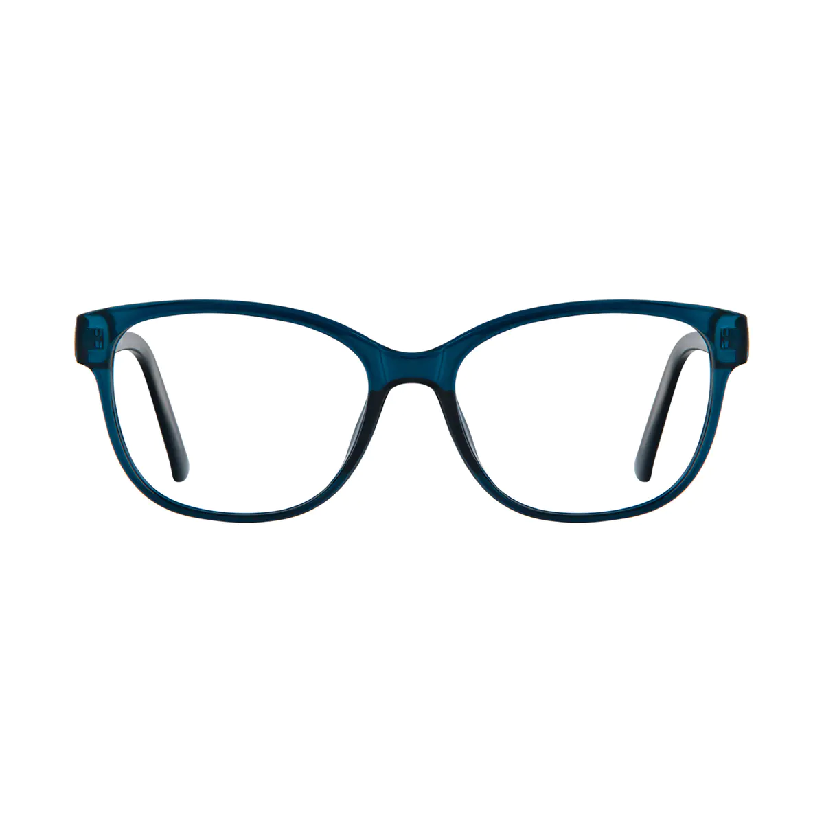 Rectangle Transparent Blue Eyeglasses