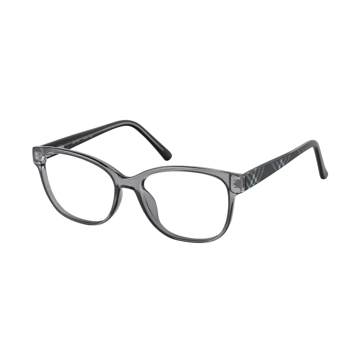 Rectangle Transparent Gray Eyeglasses