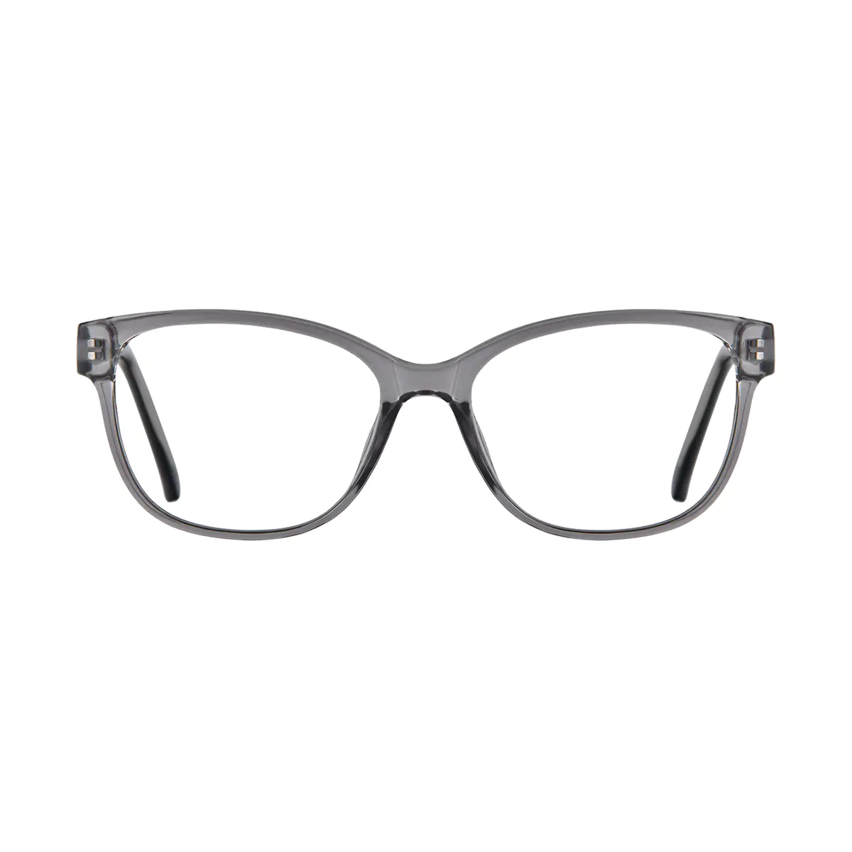 Rectangle Transparent Gray Eyeglasses