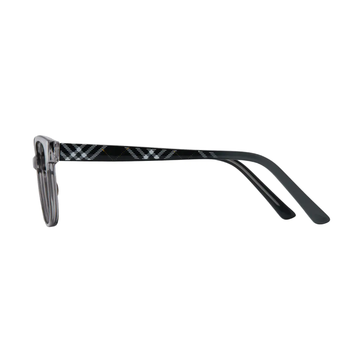 Rectangle Transparent Gray Eyeglasses