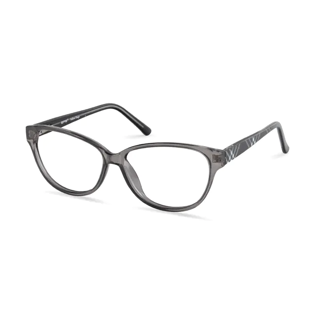 Cat-eye Transparent Gray Eyeglasses