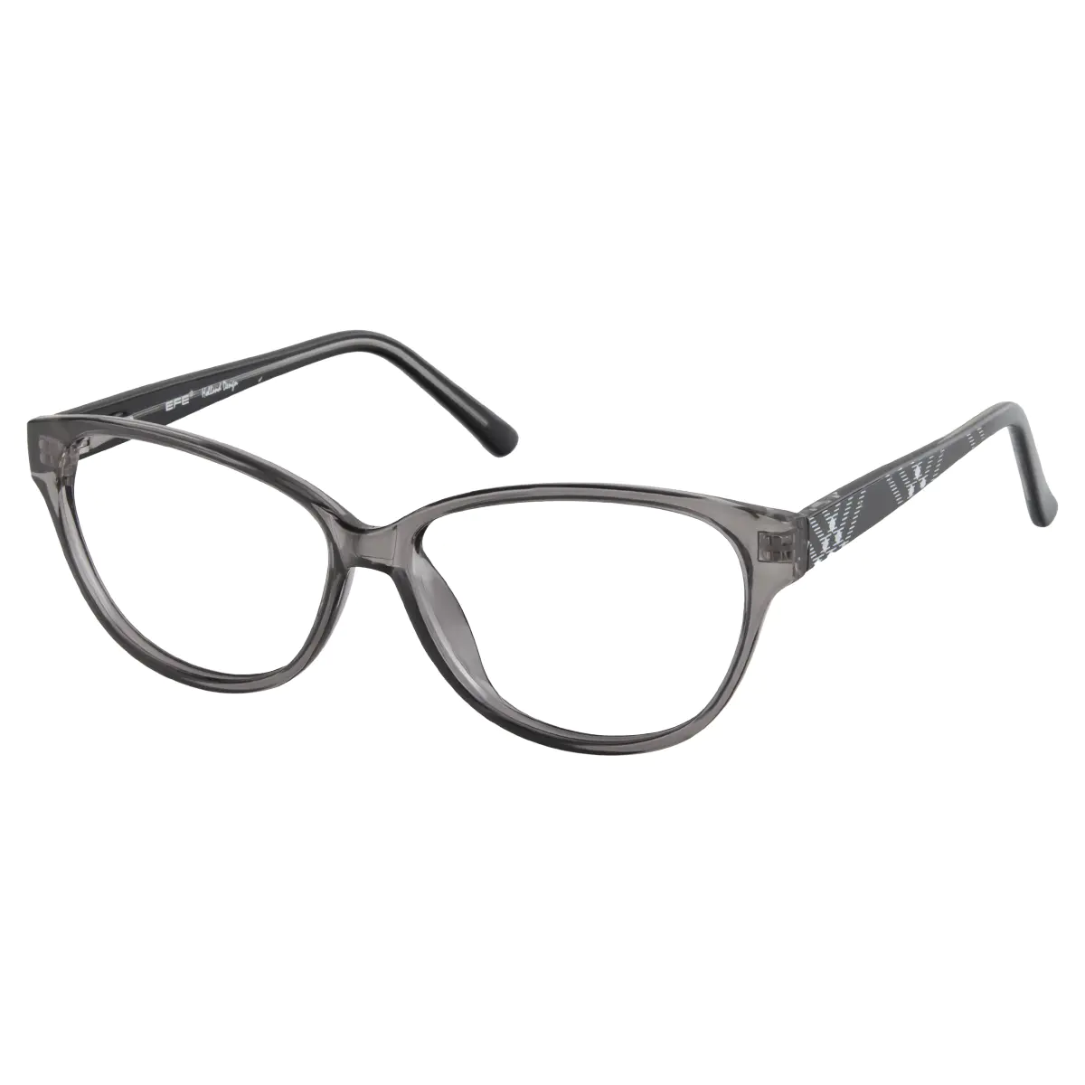 Cat-eye Transparent Gray Eyeglasses