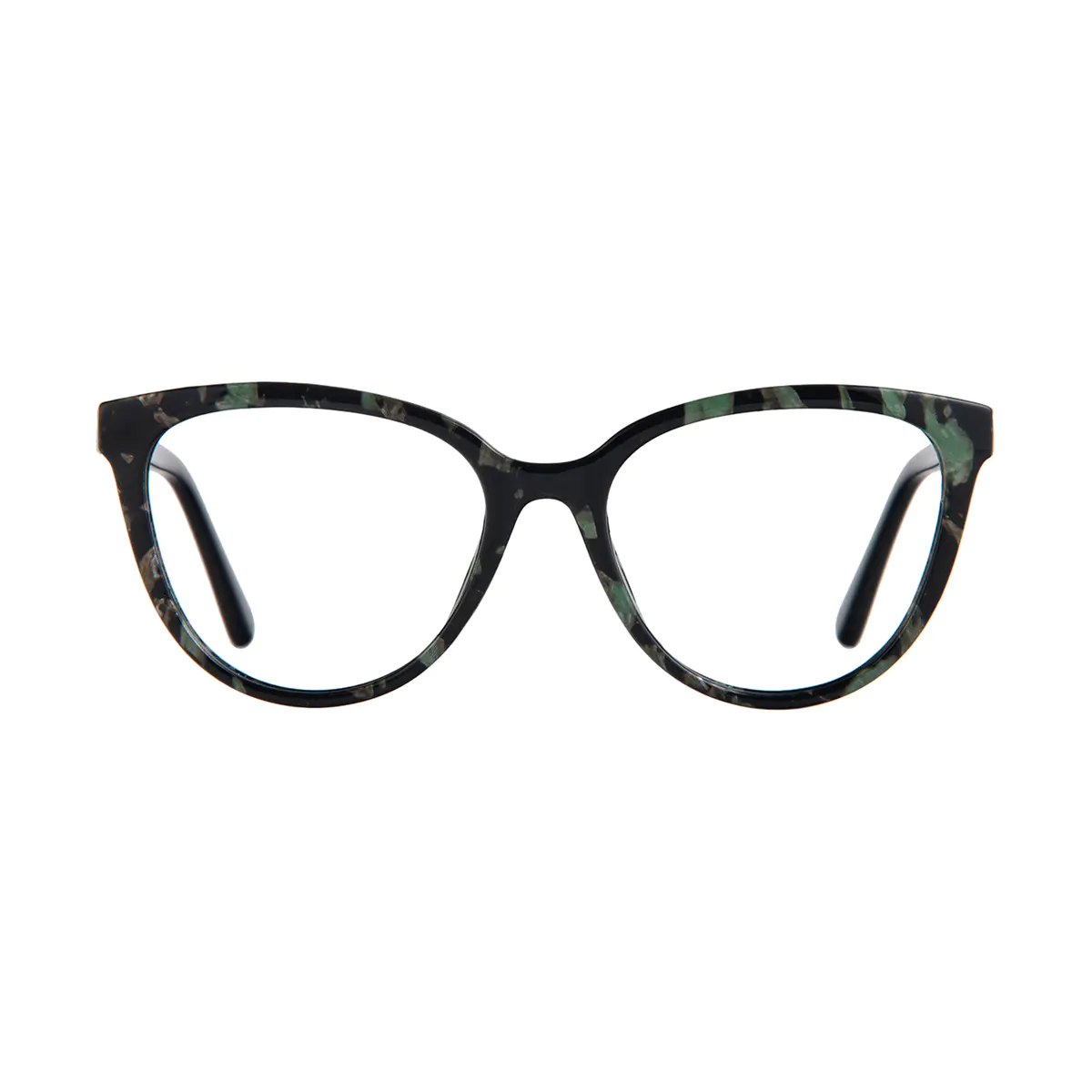 Cat-eye Black/Green Eyeglasses