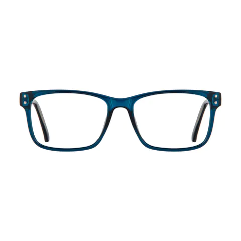 Rectangle Transparent Blue Eyeglasses