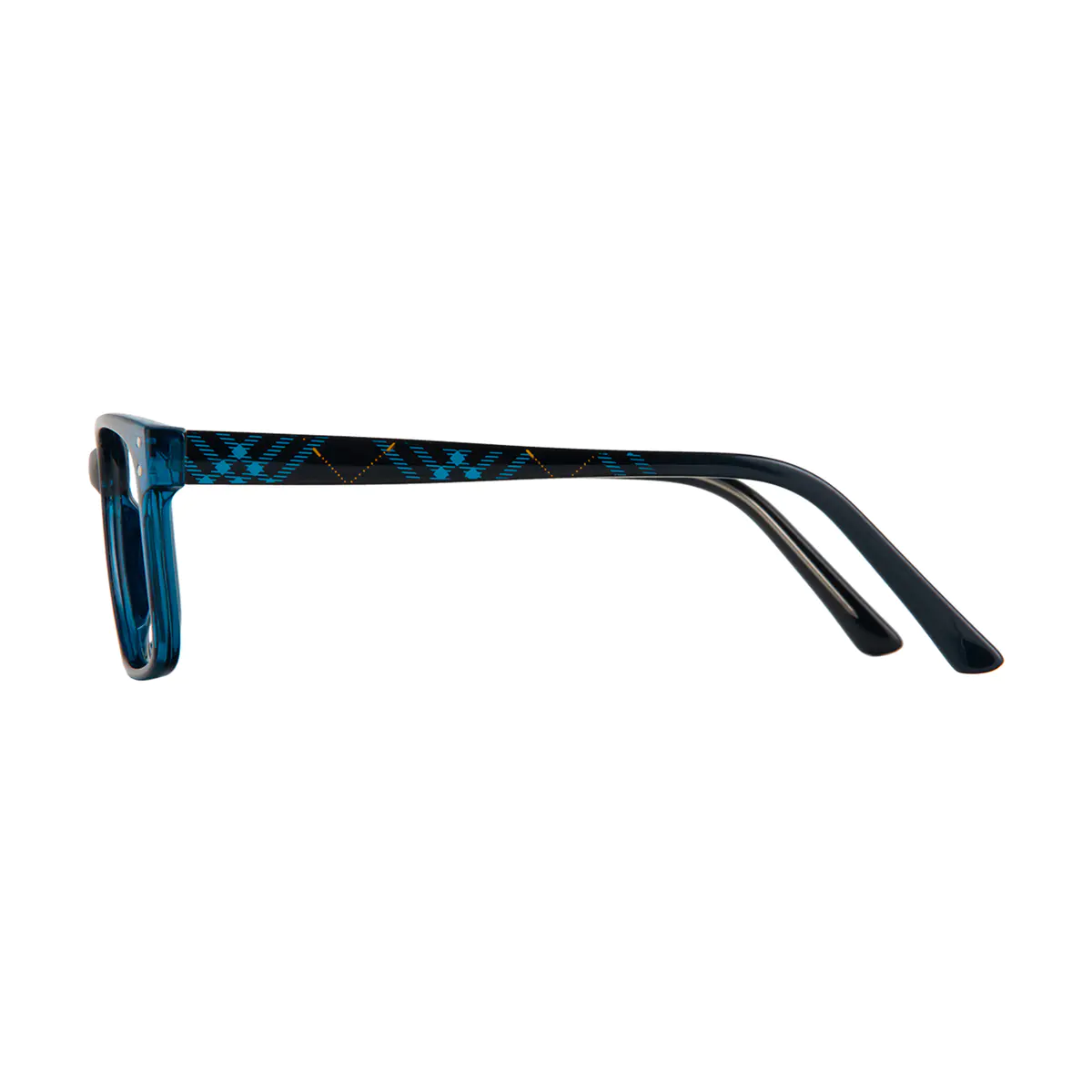 Rectangle Transparent Blue Eyeglasses