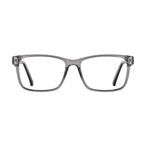 Rectangle Transparent Gray Eyeglasses