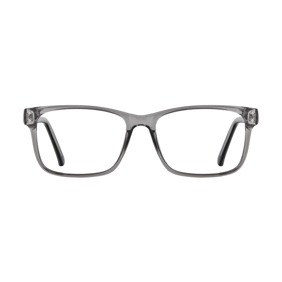 Rectangle Transparent Gray Eyeglasses