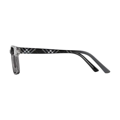Rectangle Transparent Gray Eyeglasses