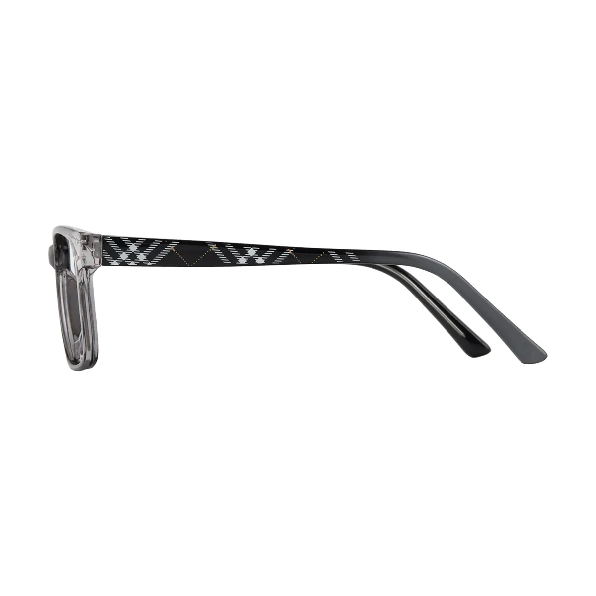 Rectangle Transparent Gray Eyeglasses