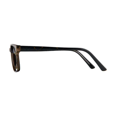 Rectangle Transparent Brown Eyeglasses