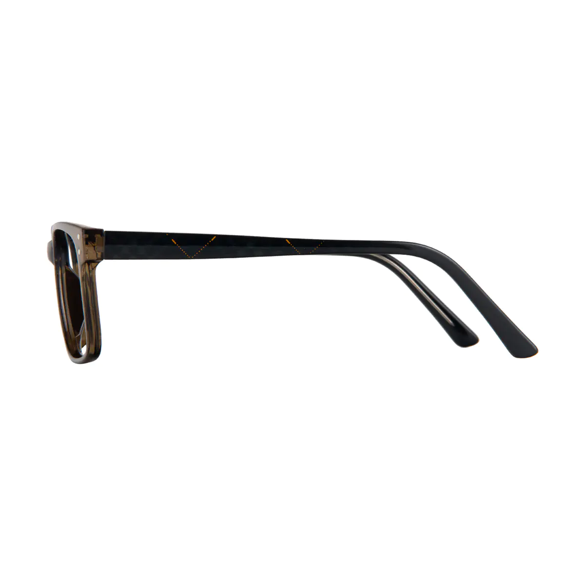Rectangle Transparent Brown Eyeglasses