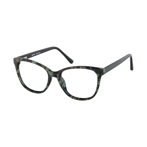 Cat-eye Black/Green Eyeglasses