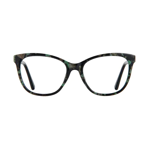 Cat-eye Black/Green Eyeglasses