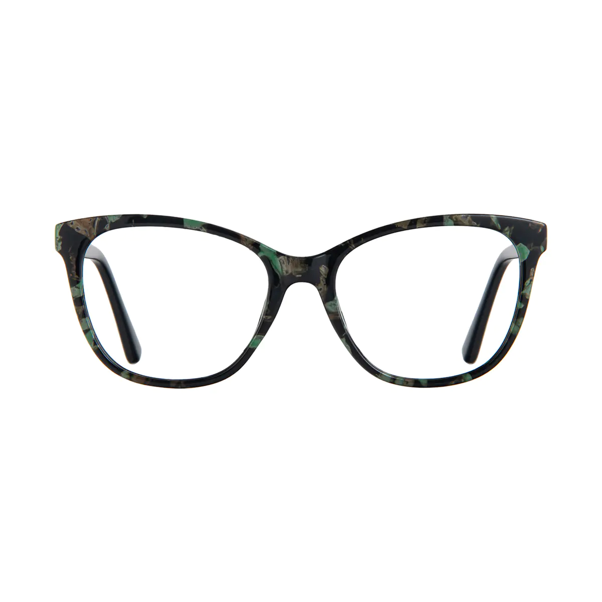 Cat-eye Black/Green Eyeglasses
