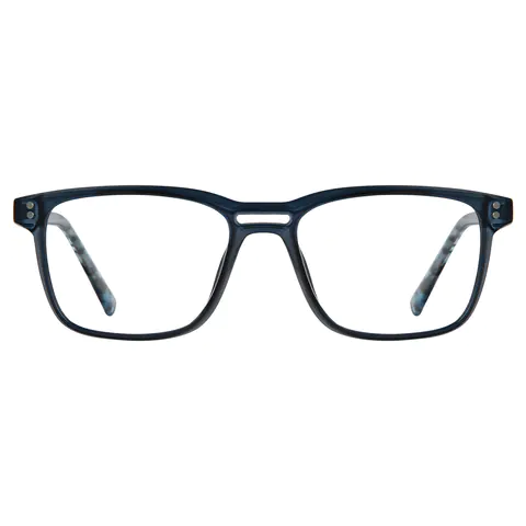 Rectangle Transparent Blue Eyeglasses