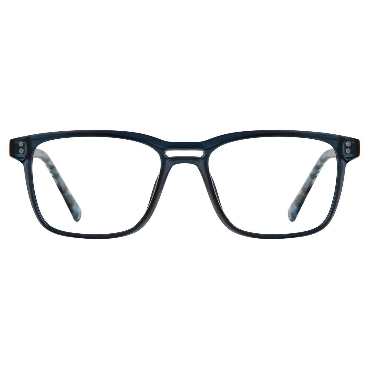 Rectangle Transparent Blue Eyeglasses