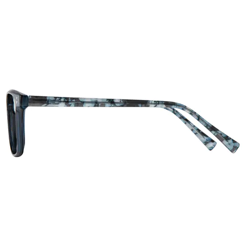 Rectangle Transparent Blue Eyeglasses