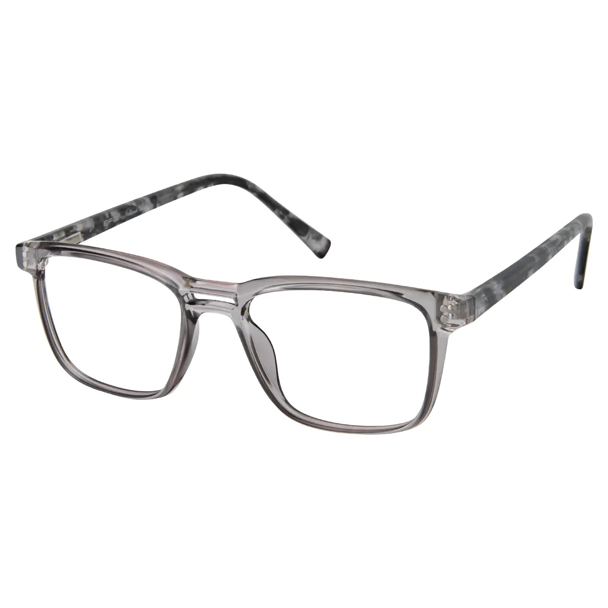 Rectangle Transparent Gray Eyeglasses