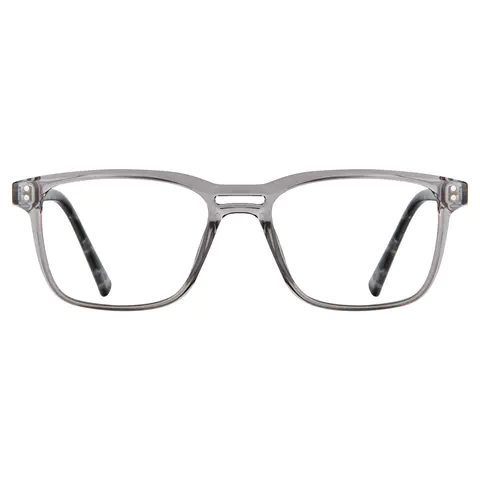 Rectangle Transparent Gray Eyeglasses