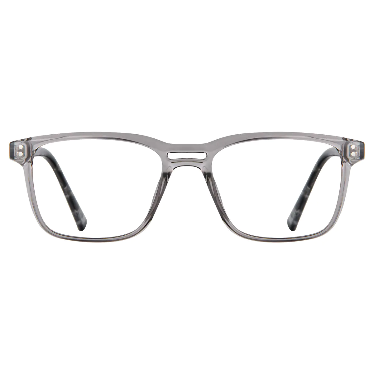 Rectangle Transparent Gray Eyeglasses