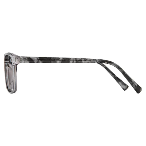 Rectangle Transparent Gray Eyeglasses