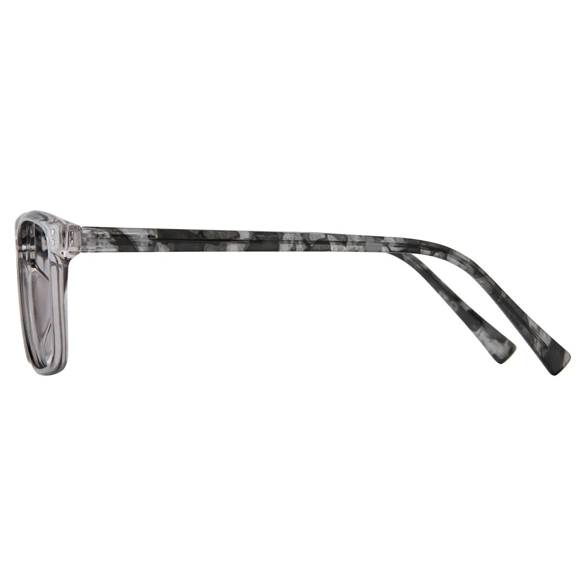 Rectangle Transparent Gray Eyeglasses