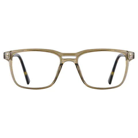 Rectangle Transparent Green Eyeglasses