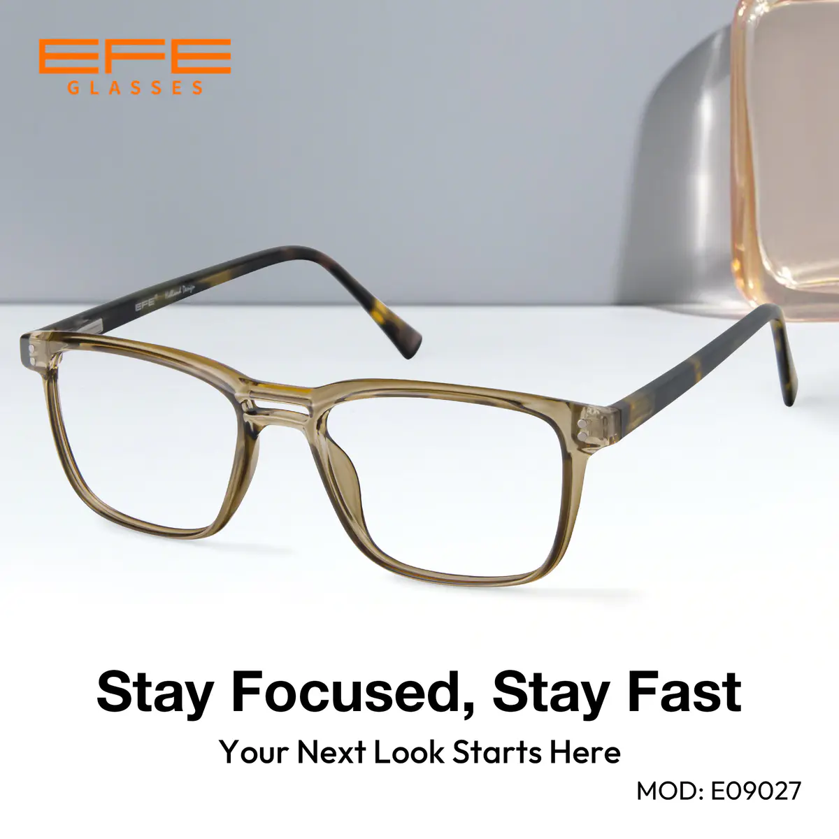 Rectangle Transparent Green Eyeglasses