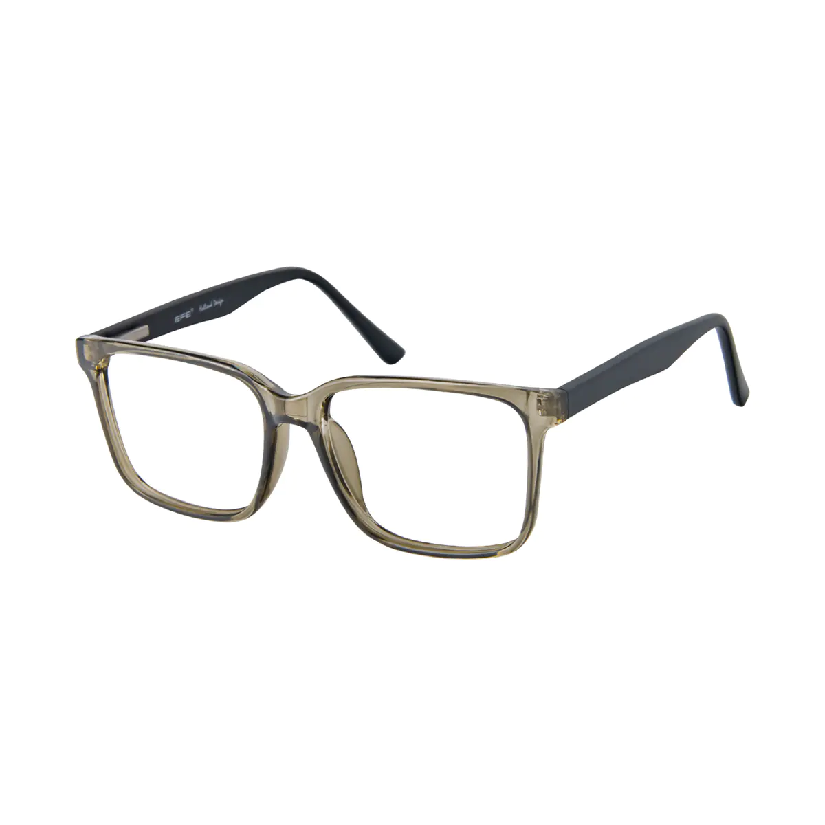 Square Transparent Green Eyeglasses