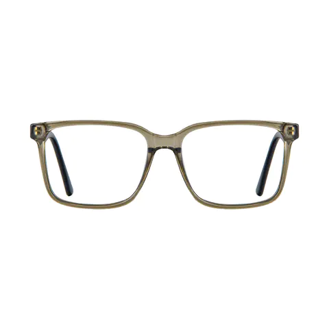 Square Transparent Green Eyeglasses
