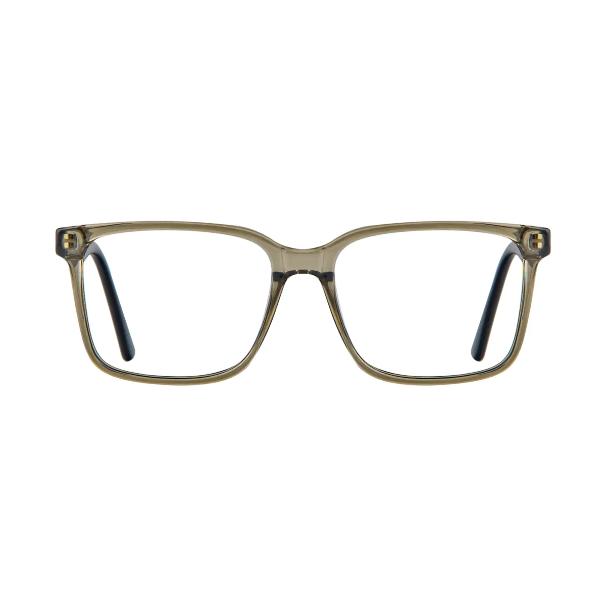 Square Transparent Green Eyeglasses
