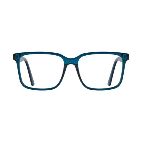 Square Transparent Blue Eyeglasses
