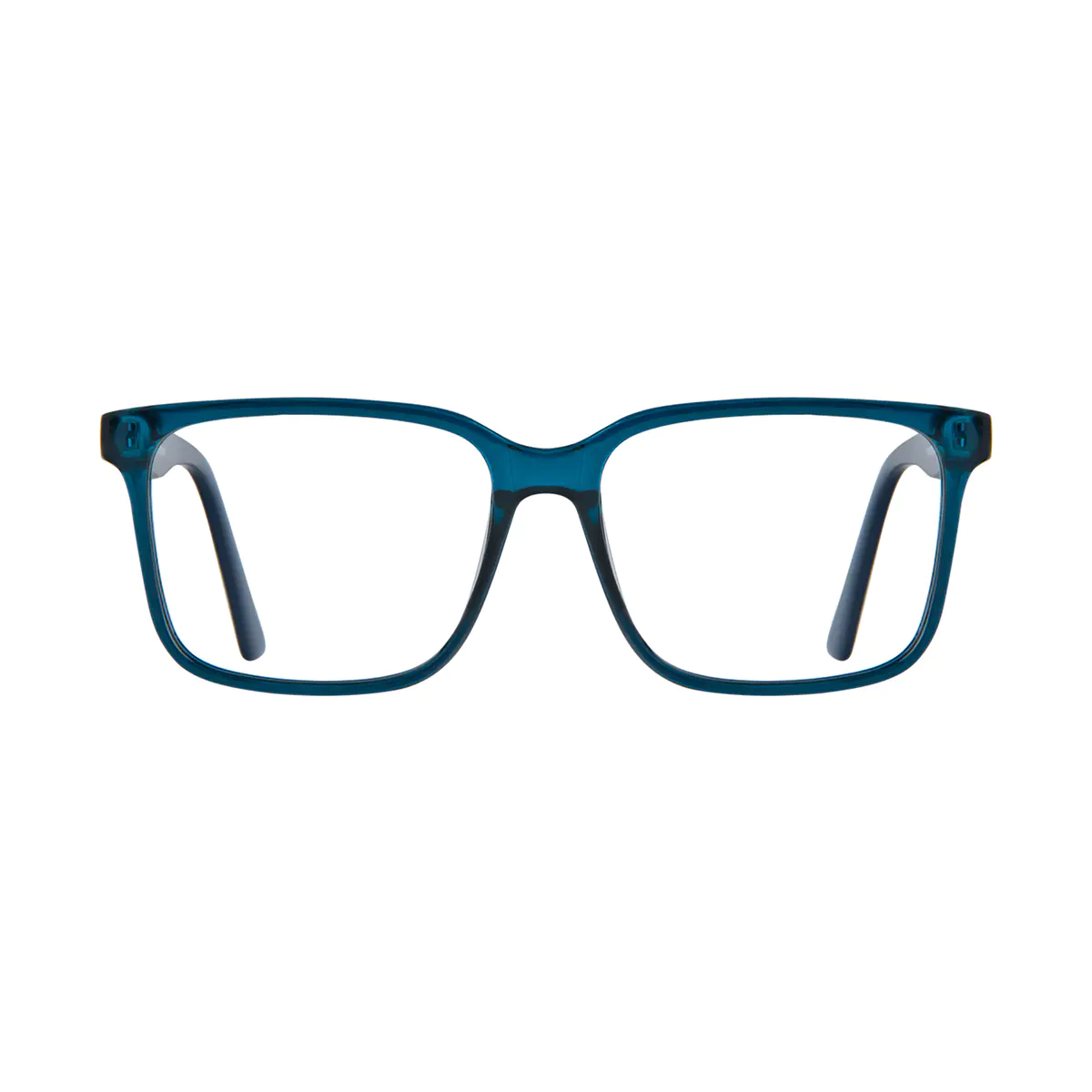Square Transparent Blue Eyeglasses
