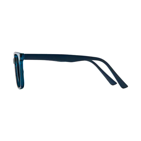 Square Transparent Blue Eyeglasses