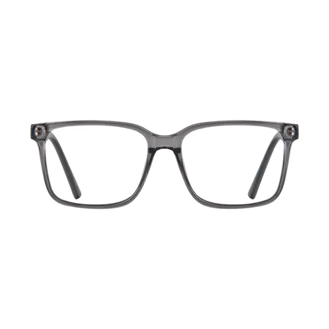 Square Transparent Gray Eyeglasses