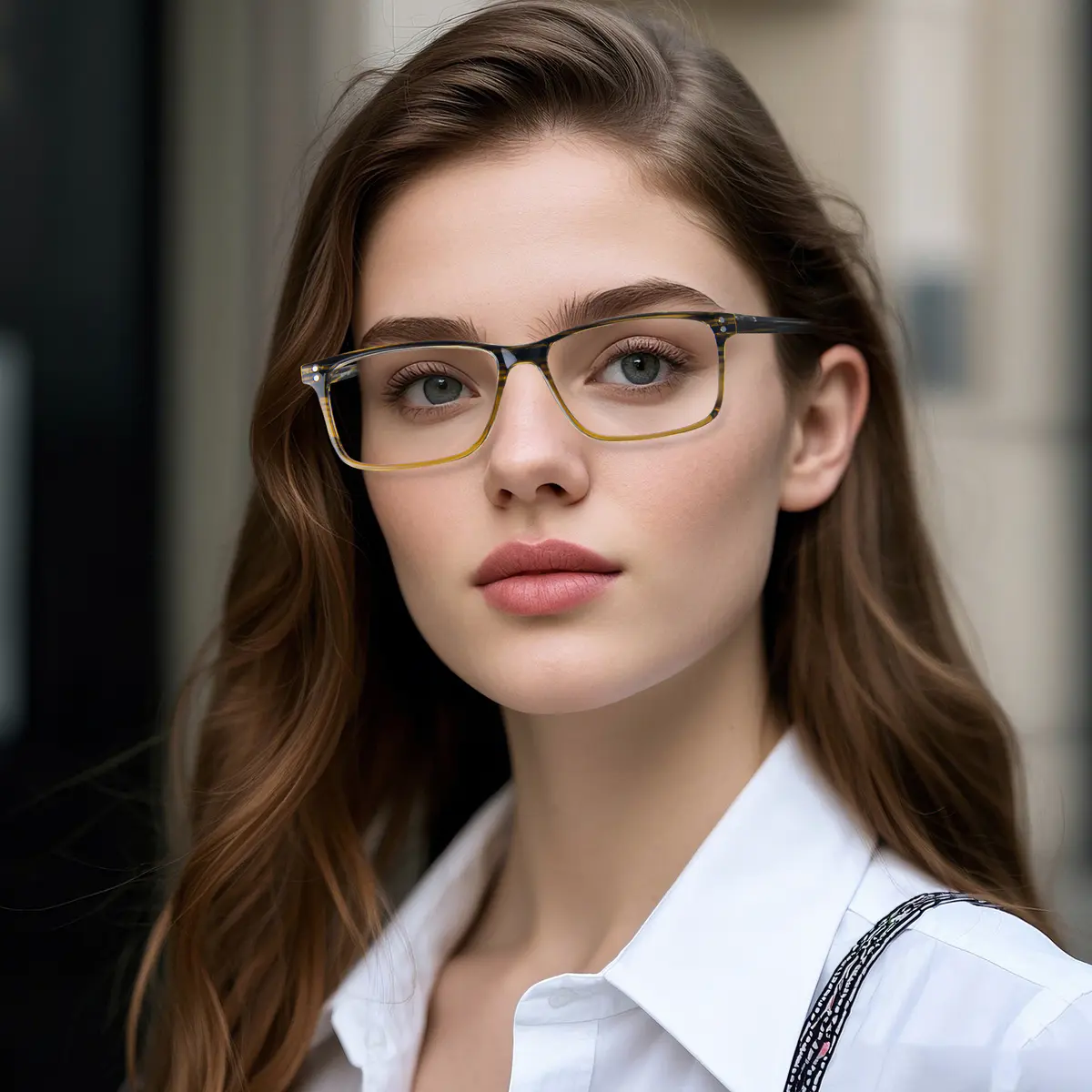 Rectangle Grey Eyeglasses