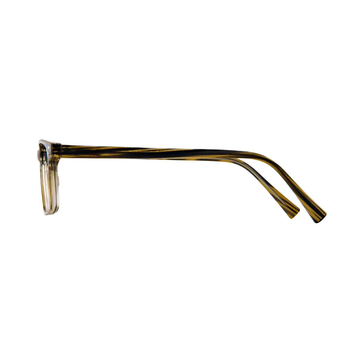 Rectangle Light Brown Eyeglasses